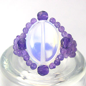蛋白紫晶魔鏡戒指材料包