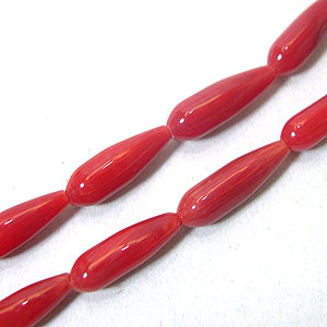 10mm海竹染紅色直洞水滴珠