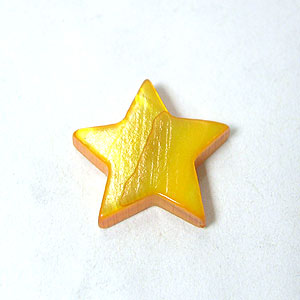 16mm珍珠貝星形珠-染黃色