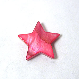 16mm珍珠貝星形珠-染紅色
