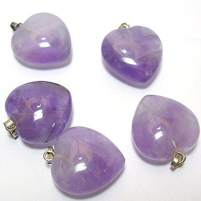 紫水晶心形墜飾-淡紫