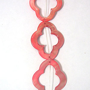 32mm貝殼十字造型珠-紅
