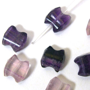 8mm紫螢石切割蝴蝶結珠