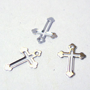 14mm代白K十字架（2入）