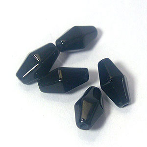 12mm黑瑪瑙六角錐形珠（1入）